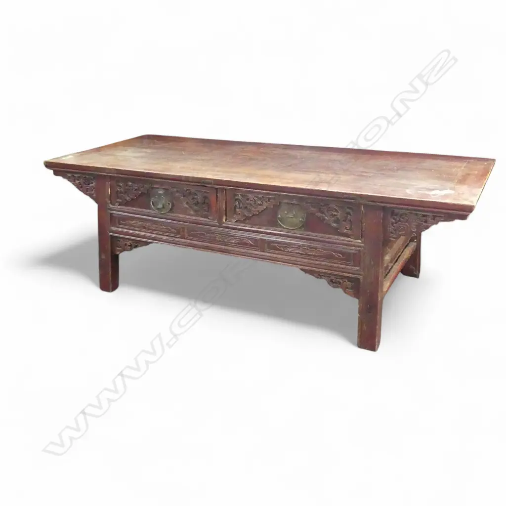 CHINESE OLD ELM 2 DRAWER TABLE 1560x500x450mm Image 1++