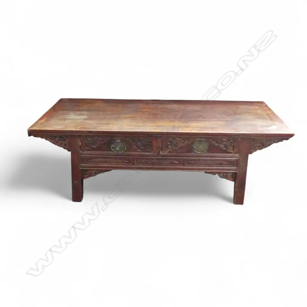 CHINESE OLD ELM 2 DRAWER TABLE 1560x500x450mm Image 1++