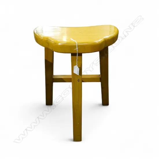 YELLOW THREE LEGGED STOOL H.495mm
