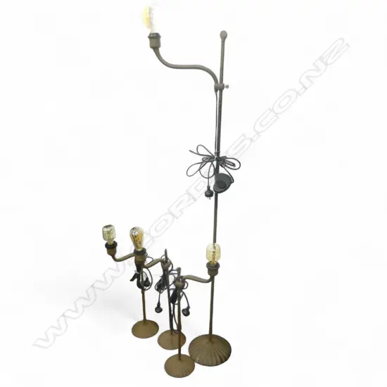 INDUSTRIAL STYLE STANDARD LAMP H.1630 + 3 TABLE LAMPS H.680mm