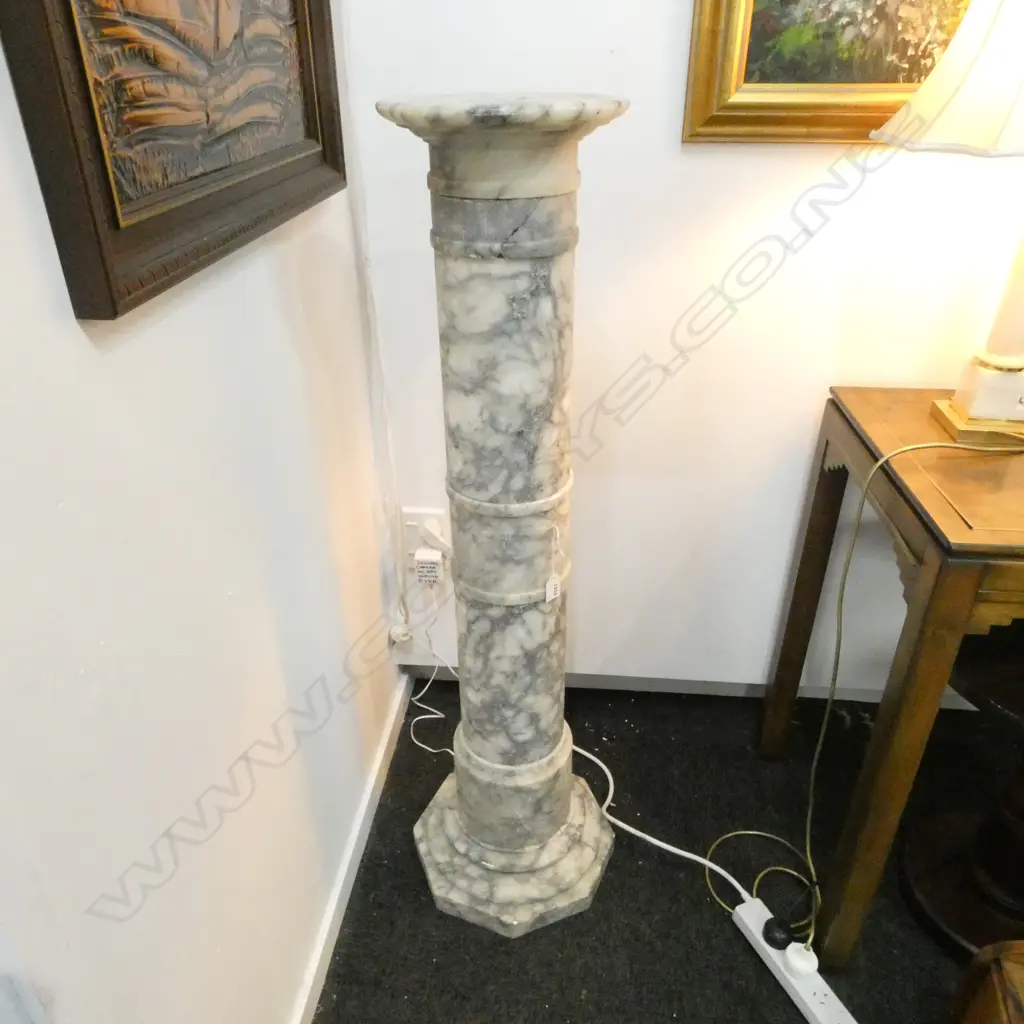 ANTIQUE MARBLE COLUMN IN 7 PARTS faults H.1100mm GRAVITY HELD ONLY Image 1++