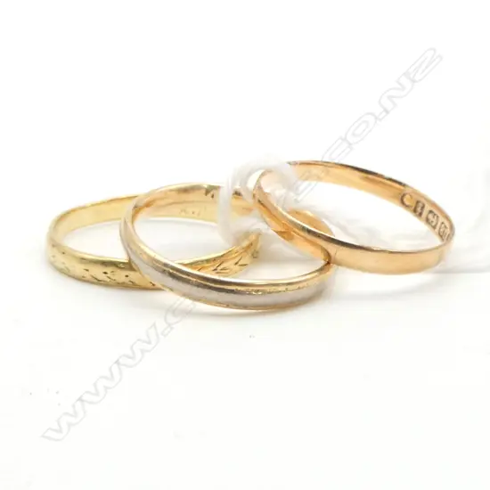 3 18CT WEDDERS, 4.6gms