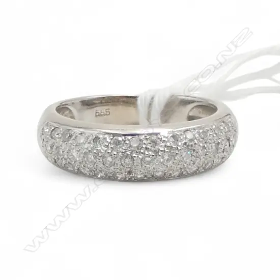 14ct WHITE GOLD DIAMOND RING 4gm