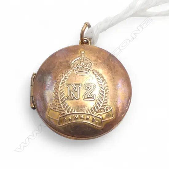 9CT (filled gold) LOCKET PENDANT 'NZ ONWARDS' 3.8gms