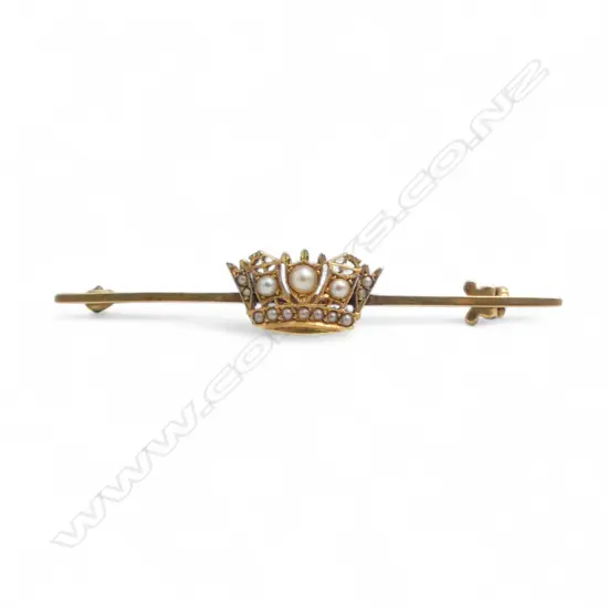 15CT GOLD AND PEARL BROOCH 3.02gms