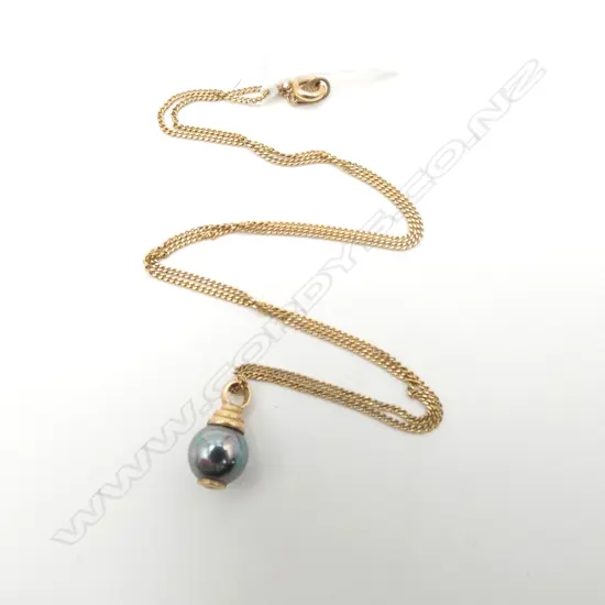 9CT GOLD MOUNTED HEMITITE STONE ON R/GOLD CHAIN