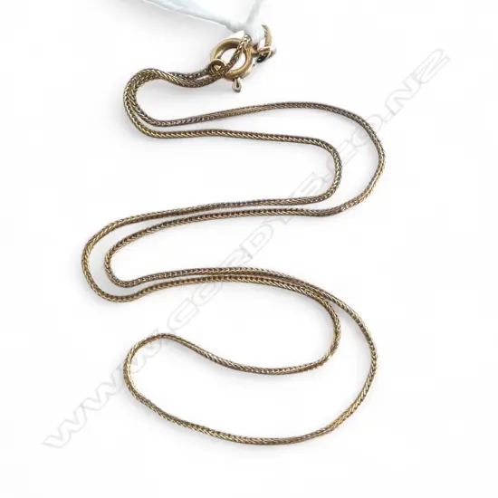 18ct YELLOW GOLD FOX-TAIL LINK NECK CHAIN L.480mm 2.26gms