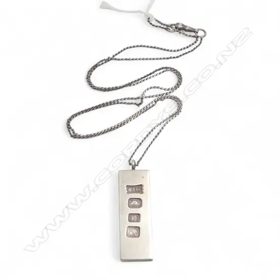 S/SILVER INGOT PENDANT ON CHAIN 20GMS