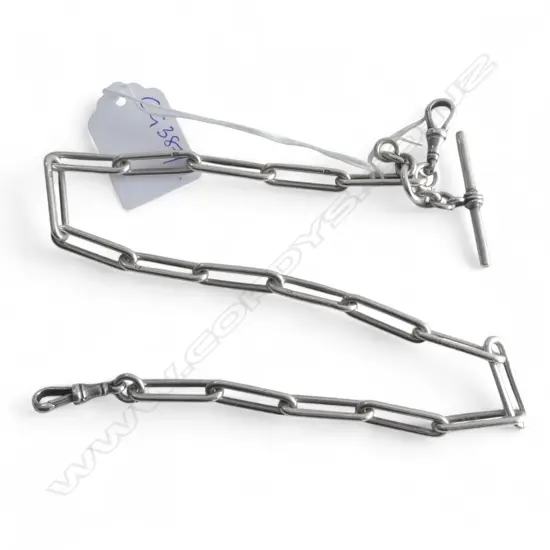 OLD LG LINK STG SILVER FOB CHAIN L.425mm, 48gms