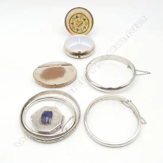 ASSTD SILVER BANGLES AND SILVER PLATED PIECES