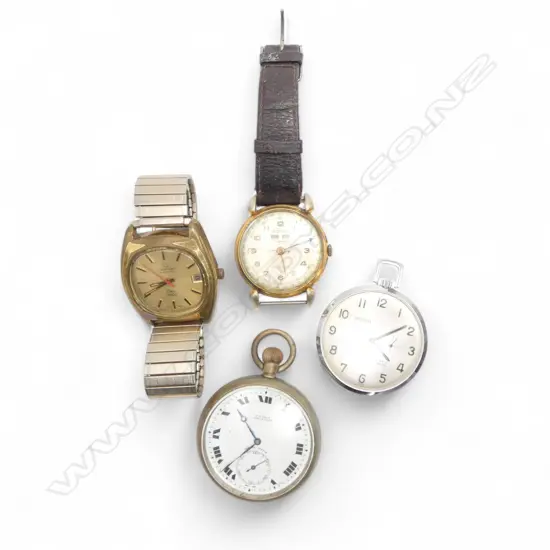4 OLD WATCHES: 2 WRIST: CERTINA AUTO CLUB2000 + LePhare + 2 pocket watches