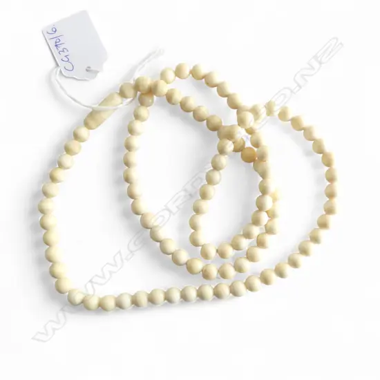 IVORY BEAD NECKLACE L.800mm