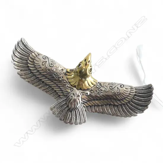 925 SILVER 'GOOD VIBRATIONS' EAGLE PENDANT W.75mm 14.3gms