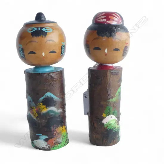 PR 1950's NODDING KOKESHI DOLLS, H.140mm