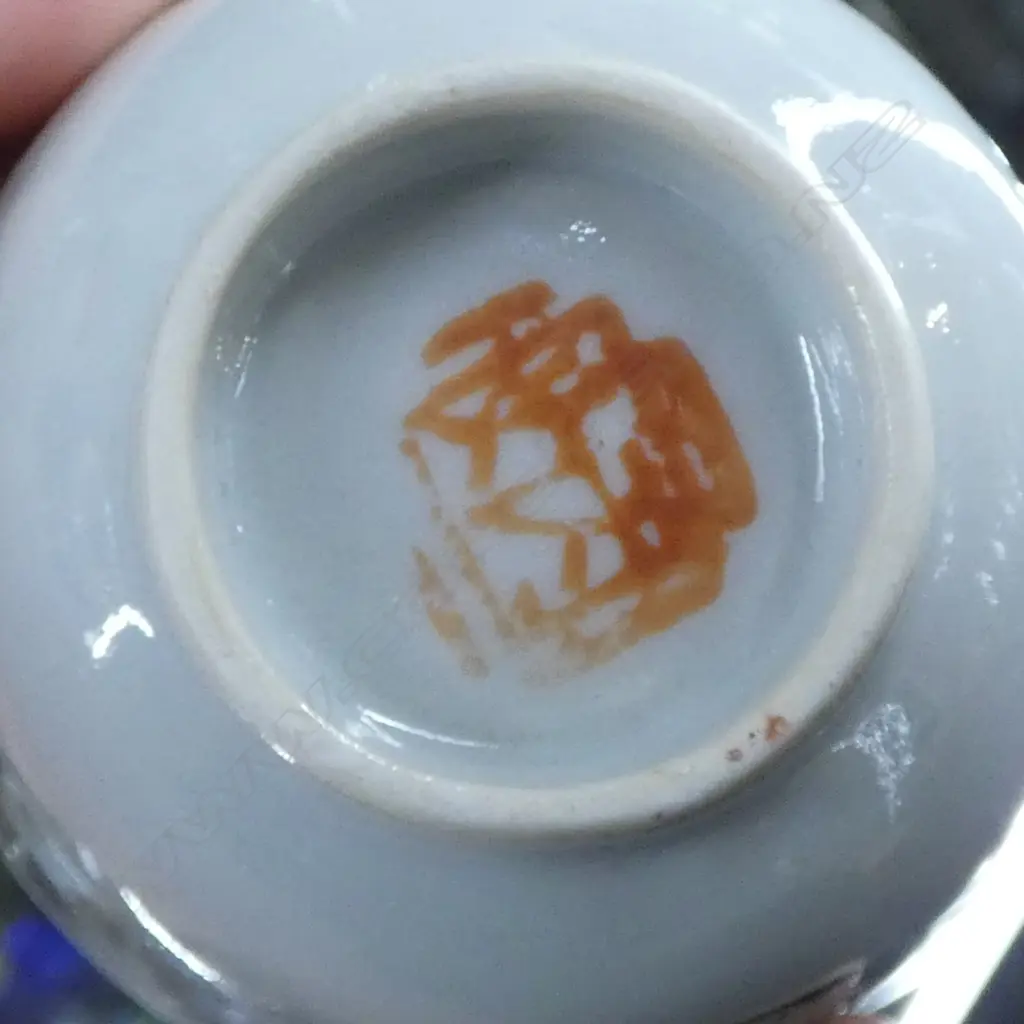 CHINESE TEA CUP (hairline) & SAUCER (chip), TONGZHI MARK 90mm dia Image 1++