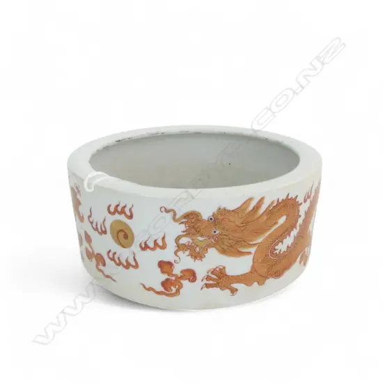 ORIENTAL BOWL; DRAGON & PHOENIX, GUANGXU MARK 160mm dia