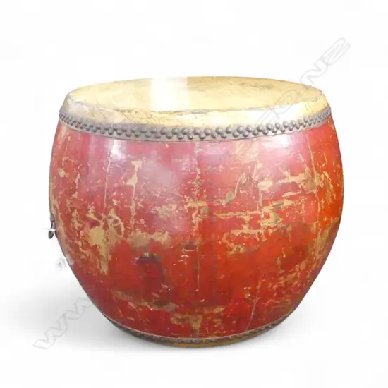 LG CEREMONIAL CHINESE DRUM red lacquer Dia.740mm APPROX.