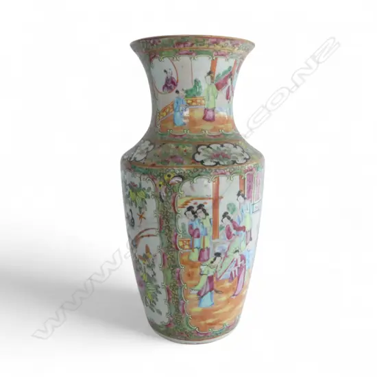 CHINESE FAMILLE ROSE VASE H.345mm FAULTS
