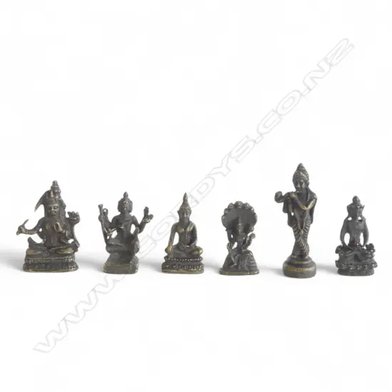 6 INDIAN BRONZE FIGURES H.50mm