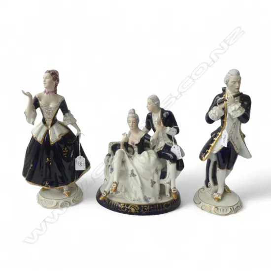ROYAL DUX PORCELAIN FIGURINE 'COUPLE on SOFA', H.270mm & PR ROYAL DUX PORCELAIN FIGURINES, H.330mm (woman faulted)
