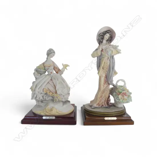 2 BRUNO MERLI for CAPODIMONTE PORCELAIN FIGURINES, H.210mm & 270mm