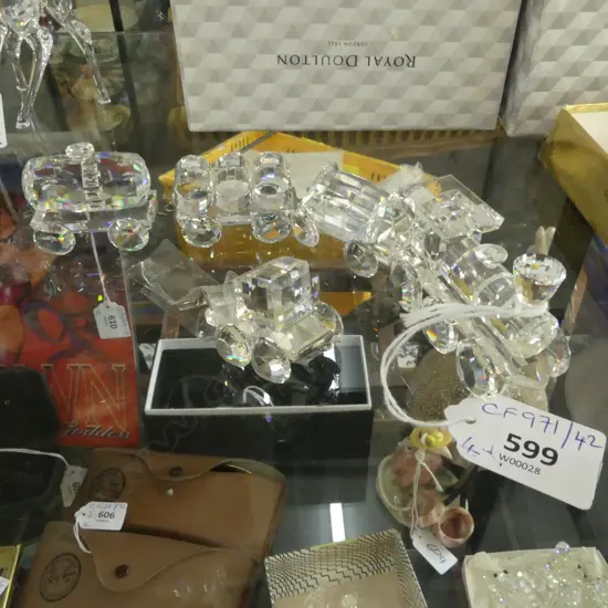 5 PCE SWAROVSKI TRAIN (ENGINE L.65mm) 1 CARRIAGE AF