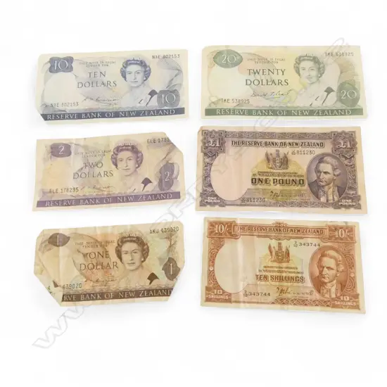 6 N.Z. BANK NOTES