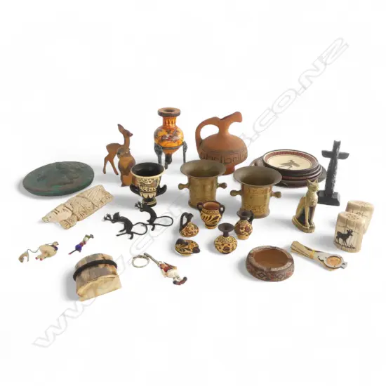 ASST. WORLD SOUVENIR ITEMS INCLDS WOOLLY MAMMOTH IVORY