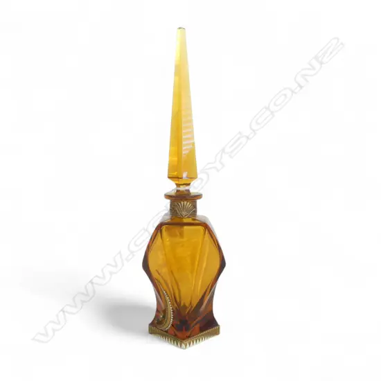 DECO AMBER GLASS PERFUME BOTTLE H.330mm