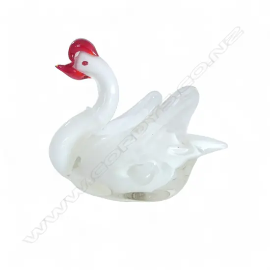 VINTAGE GLASS SWAN H.115mm
