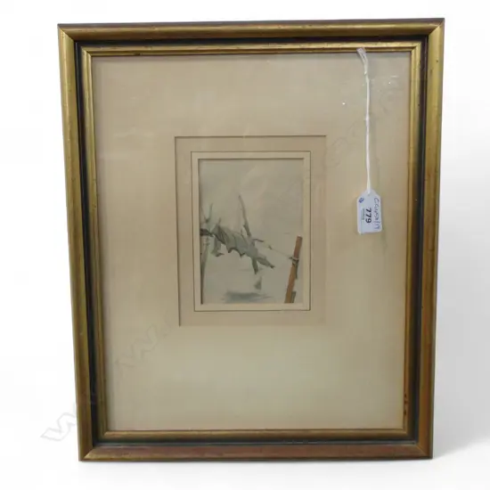 PETRUS VAN DER VELDEN (1837-1913) WASHING LINE WC *From the collection of Melba van der Velden, (daughter)120x85mm