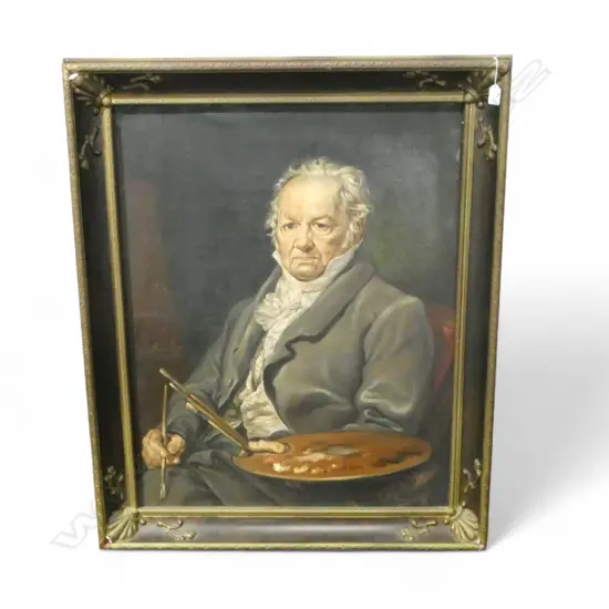 LEWIS CARRILLO GOYA PAR VICONTE LOPEZ (COPY OF) OIL ON CANVAS SIGNED 870 X 690 MM (small loss to frame corner top left)