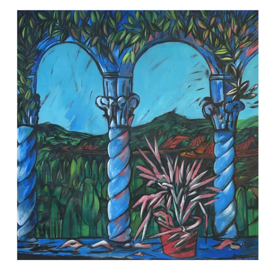 DEAN BUCHANAN, 'INGRID'S PLACE', OIL ON CANVAS, SIGNED & DATED '85, 1810x1760mm