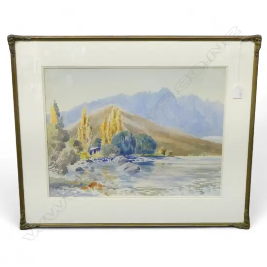 PETER BOUSFIELD, RIVER LANDSCAPE, WC 350x465mm