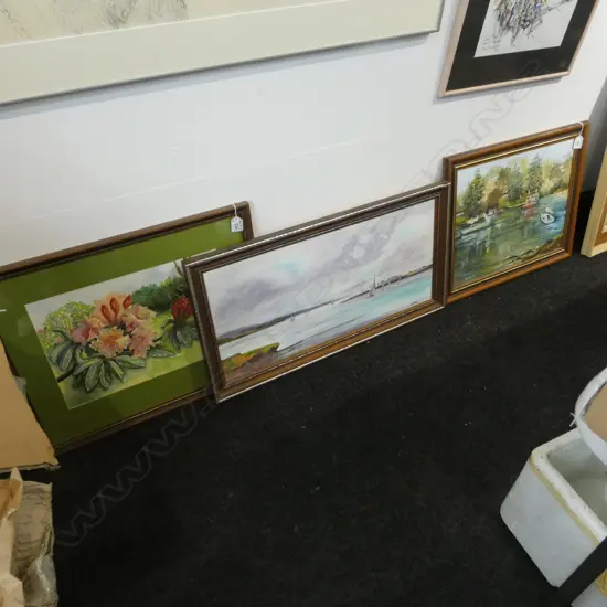 3 PAINTINGS by MELVA MOORE 295x620mm