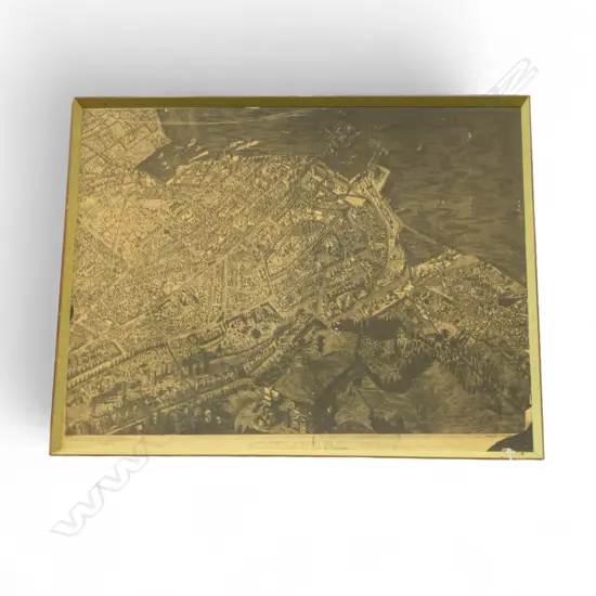 AERIAL DRAWING OF AUCKLAND 1885, PRINT 710x910mm
