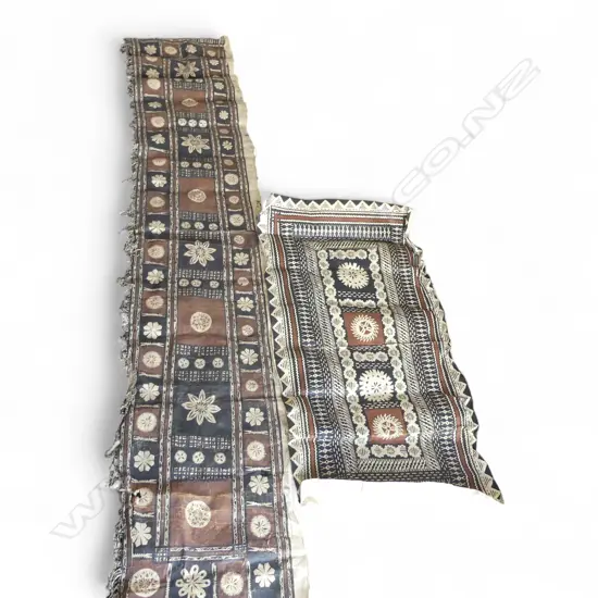 2 VINTAGE PACIFIC ISLAND TAPA CLOTHES L2480 W480MM & L1260 W650MM