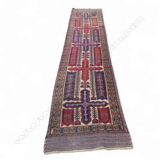 HAND KNOTTED ALL WOOL MIXED PILE RUNNER 3600x730mm