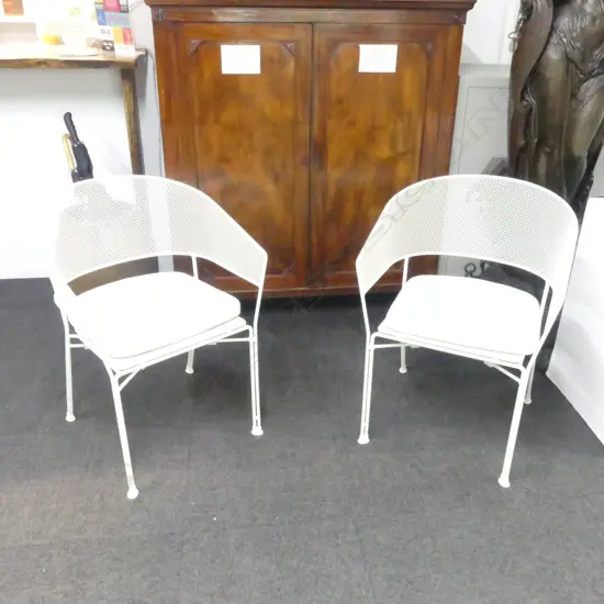 PR WHITE METAL PATIO CHAIRS