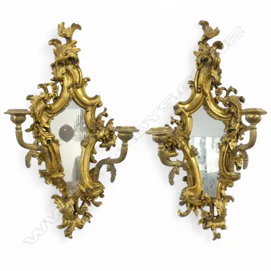 PR ORNATE GILT GIRANDOLE MIRRORS 700 x 330mm