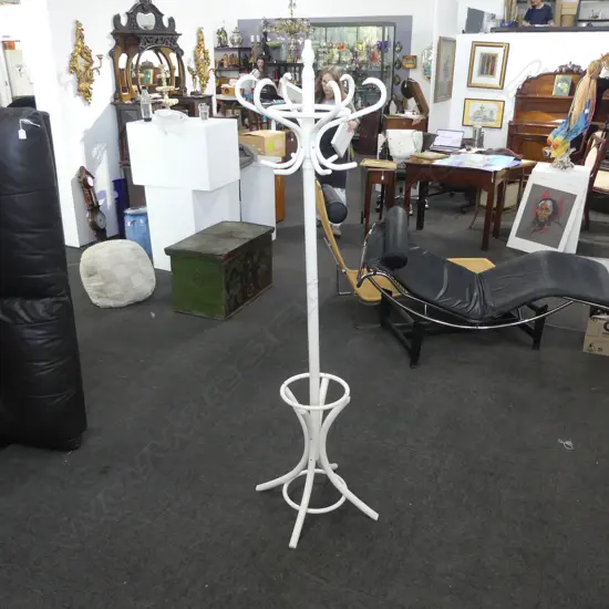 WHITE PAINTED BENTWOOD COAT STAND H.1840mm