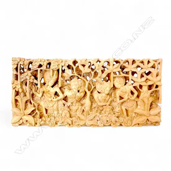INDONESIAN CARVED WOODEN PANEL 255x550mm