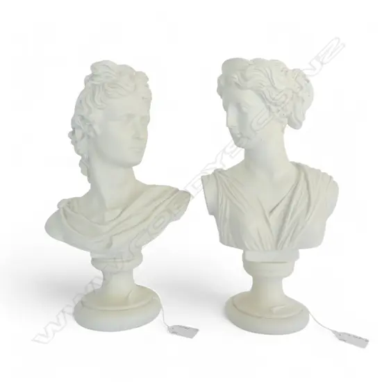 PR CAST BUSTS APOLLO & DIANA, H.320mm