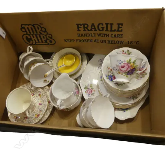 ROYAL ALBERT 6 PLC TEA SET 1 cup chipped + other china