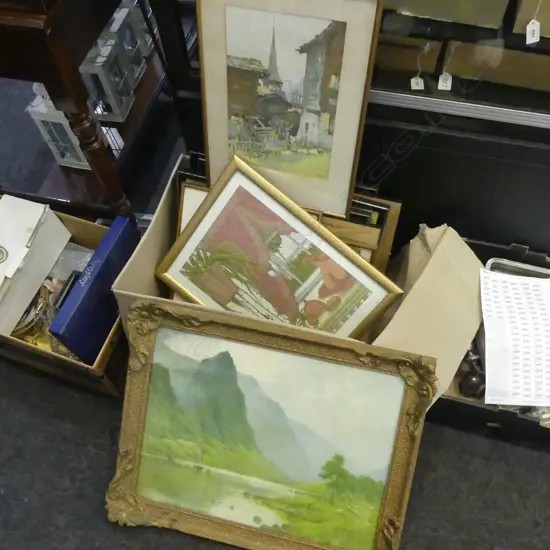 A GROUP LOT OF PRINTS INCL. 6 X CRIES OF LONDON DE BREANSKI IN DECORATIVE FRAME 2 X VERNON WARD AND OTHERS