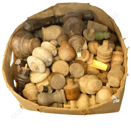 BOX OF ASST. ANTIQUE FURNITURE LEGS