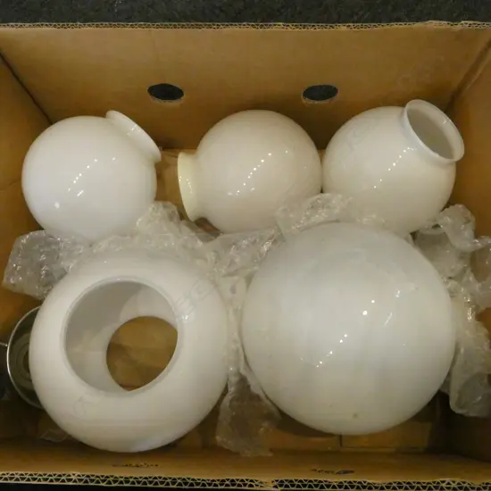 5 GLOBE GLASS SHADES 