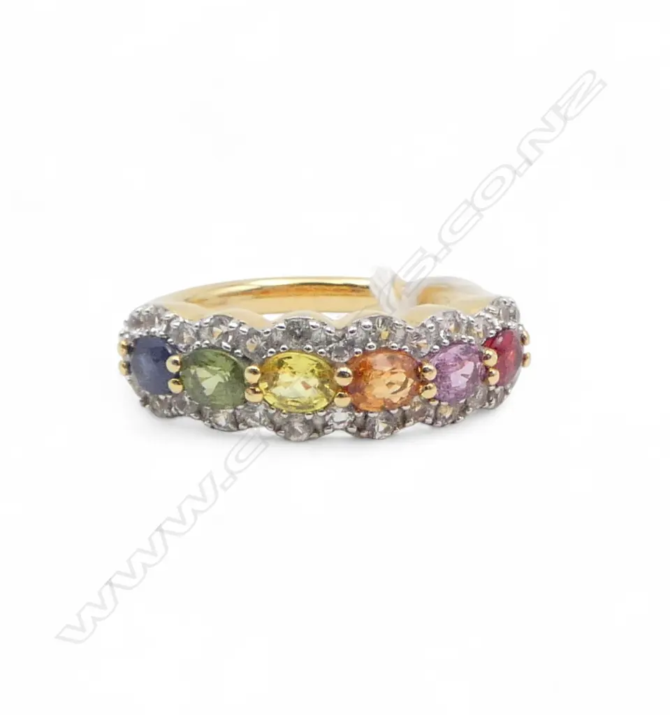 COSTUME PLATED COLOURFUL CZ RING Image 1++