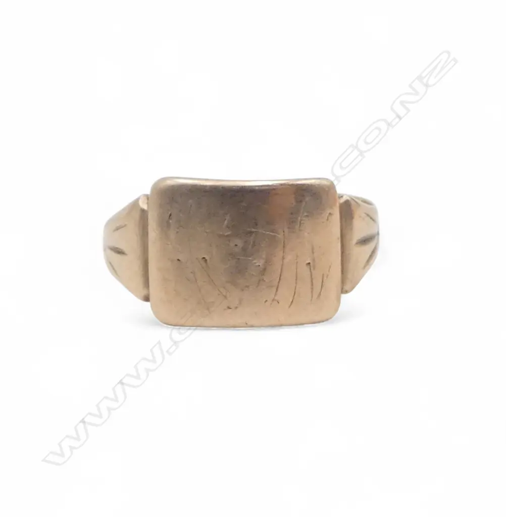 9CT ROSE GOLD SIGNET RING 2.4gms with valuation Image 1++