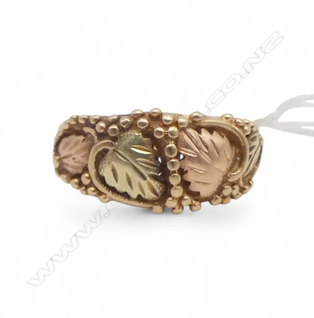 10CT ROSE & YELLOW GOLD RING 4.7gms SIZE O½ with valuation Image 1++
